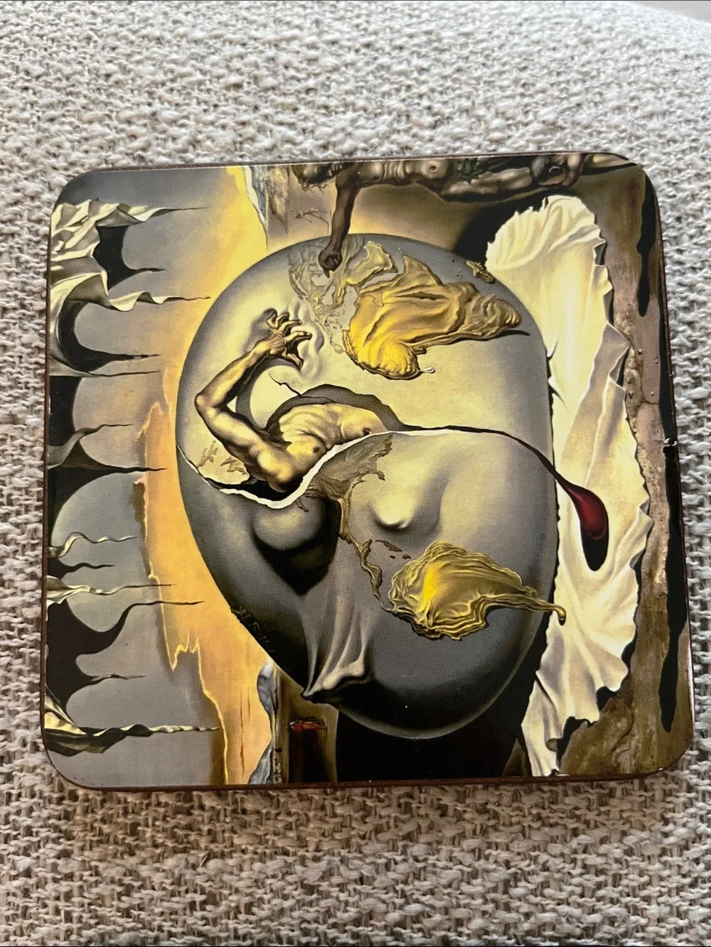6 Artist impressionist, Salvador Dali photograph cork backed drink coasters